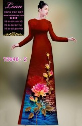 Vải áo dài hoa hồng in 3D