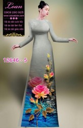 Vải áo dài hoa hồng in 3D