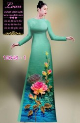 Vải áo dài hoa hồng in 3D