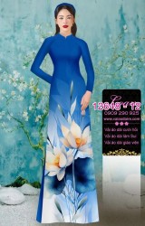 Vải áo dài hoa sen in 3D