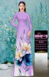 Vải áo dài hoa sen in 3D