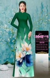 Vải áo dài hoa sen in 3D