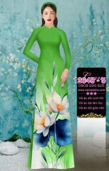 Vải áo dài hoa sen in 3D