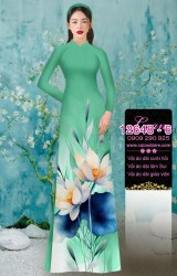 Vải áo dài hoa sen in 3D