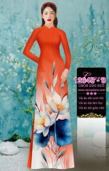 Vải áo dài hoa sen in 3D