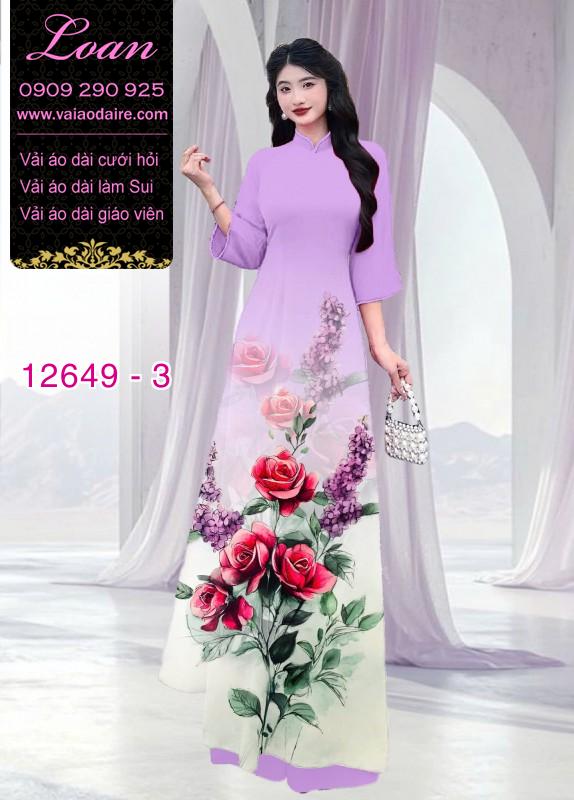 Vải áo dài hoa hồng in 3D Vải áo dài hoa hồng in 3D