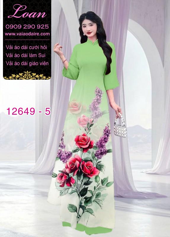 Vải áo dài hoa hồng in 3D Vải áo dài hoa hồng in 3D