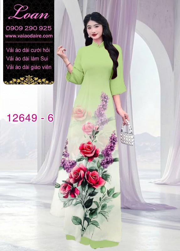 Vải áo dài hoa hồng in 3D Vải áo dài hoa hồng in 3D