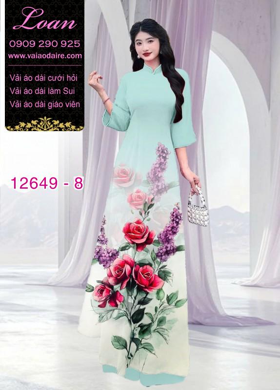 Vải áo dài hoa hồng in 3D Vải áo dài hoa hồng in 3D