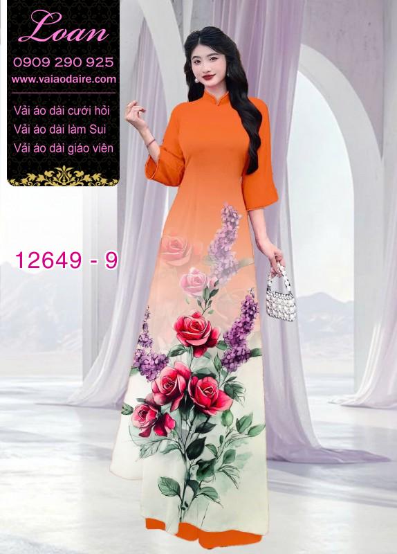 Vải áo dài hoa hồng in 3D Vải áo dài hoa hồng in 3D