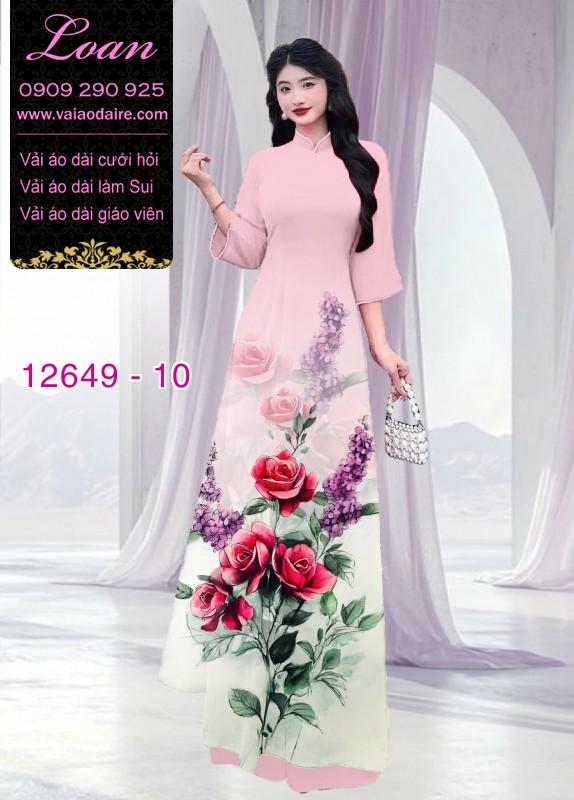 Vải áo dài hoa hồng in 3D Vải áo dài hoa hồng in 3D