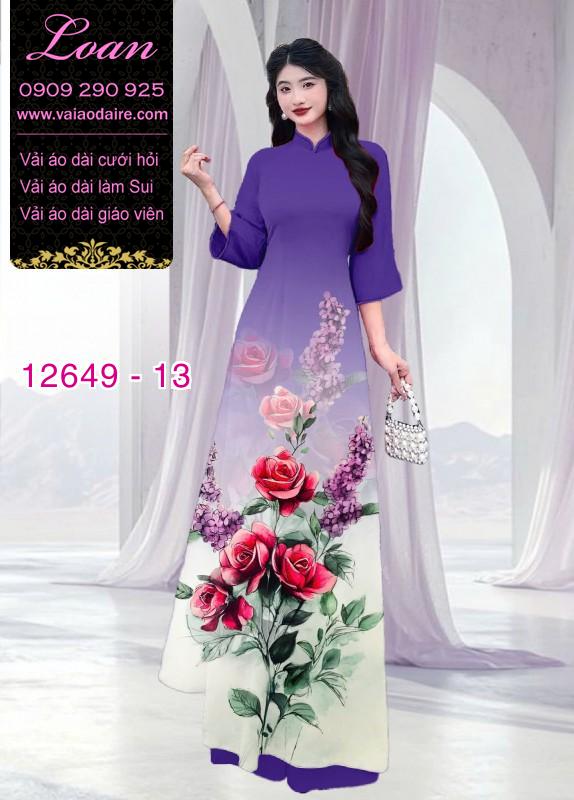 Vải áo dài hoa hồng in 3D Vải áo dài hoa hồng in 3D