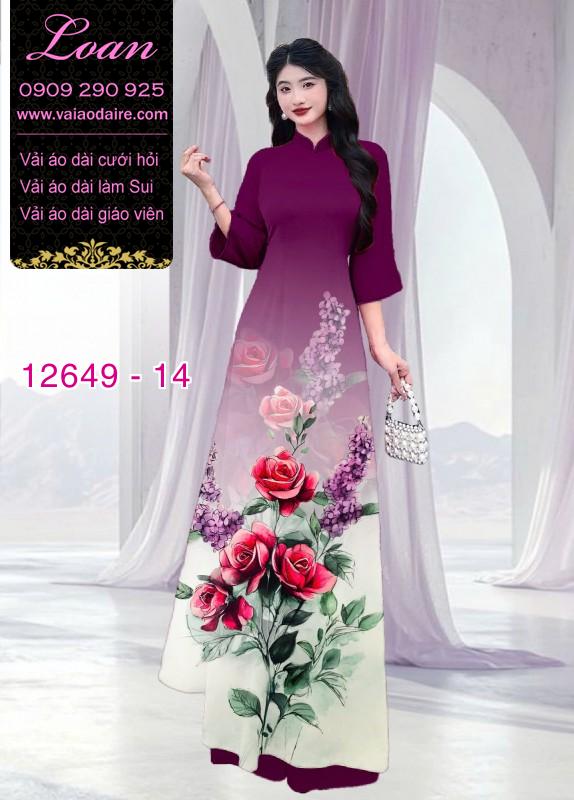 Vải áo dài hoa hồng in 3D Vải áo dài hoa hồng in 3D