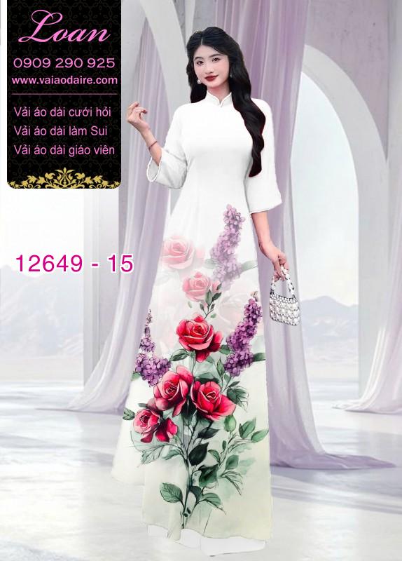 Vải áo dài hoa hồng in 3D Vải áo dài hoa hồng in 3D