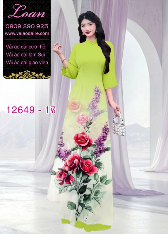 Vải áo dài hoa hồng in 3D Vải áo dài hoa hồng in 3D