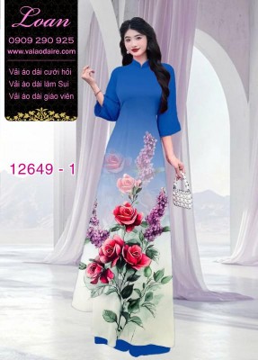 Vải áo dài hoa hồng in 3D-DT 12649