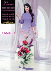 Vải áo dài hoa hồng in 3D