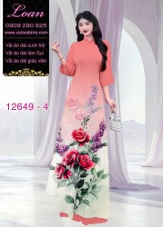 Vải áo dài hoa hồng in 3D