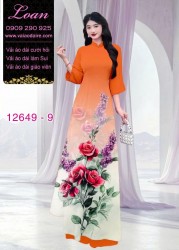 Vải áo dài hoa hồng in 3D