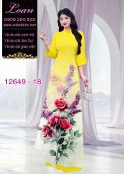 Vải áo dài hoa hồng in 3D