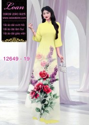 Vải áo dài hoa hồng in 3D