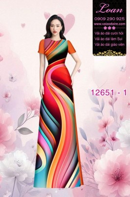 Vải áo dài lập thể, hoa văn-DT 12651