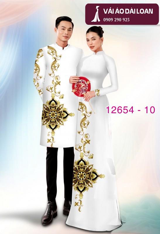 Vải áo dài cặp đôi - họa tiết hoa văn