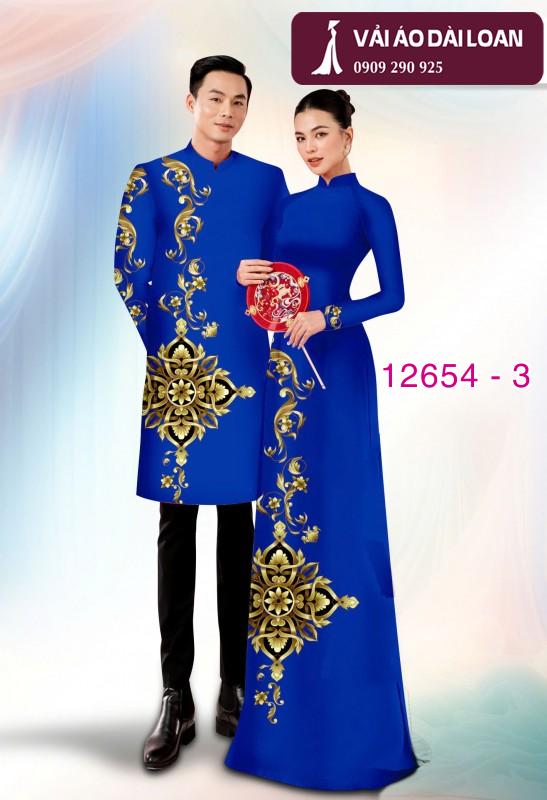 Vải áo dài cặp đôi - họa tiết hoa văn