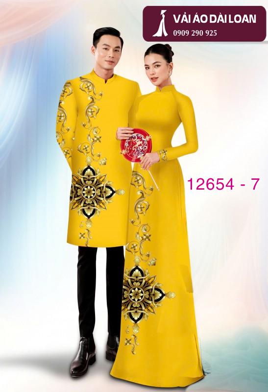 Vải áo dài cặp đôi - họa tiết hoa văn