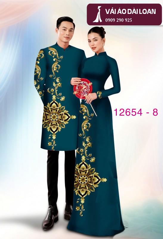 Vải áo dài cặp đôi - họa tiết hoa văn