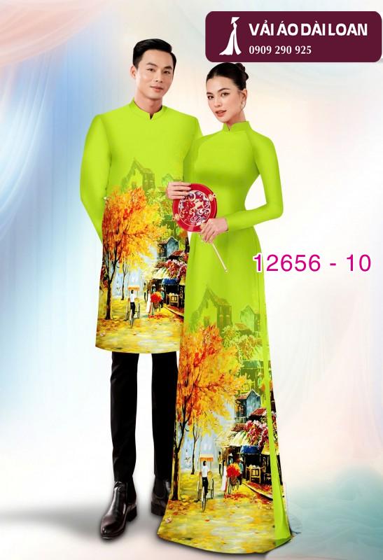 Vải áo dài cặp đôi - họa tiết phong cảnh Vải áo dài cặp đôi - họa tiết phong cảnh