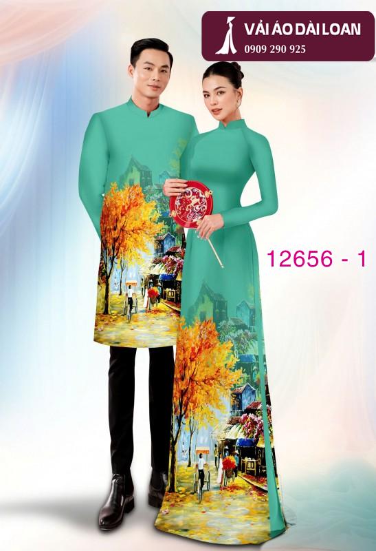 Vải áo dài cặp đôi - họa tiết phong cảnh Vải áo dài cặp đôi - họa tiết phong cảnh