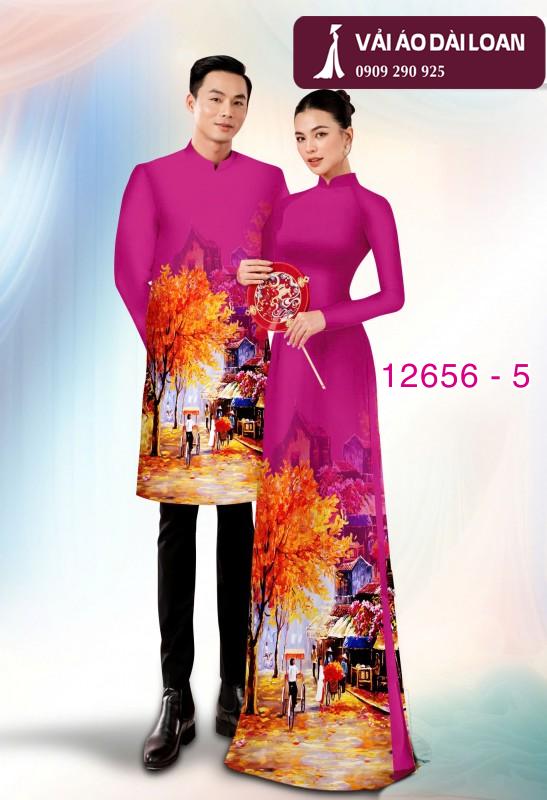 Vải áo dài cặp đôi - họa tiết phong cảnh Vải áo dài cặp đôi - họa tiết phong cảnh