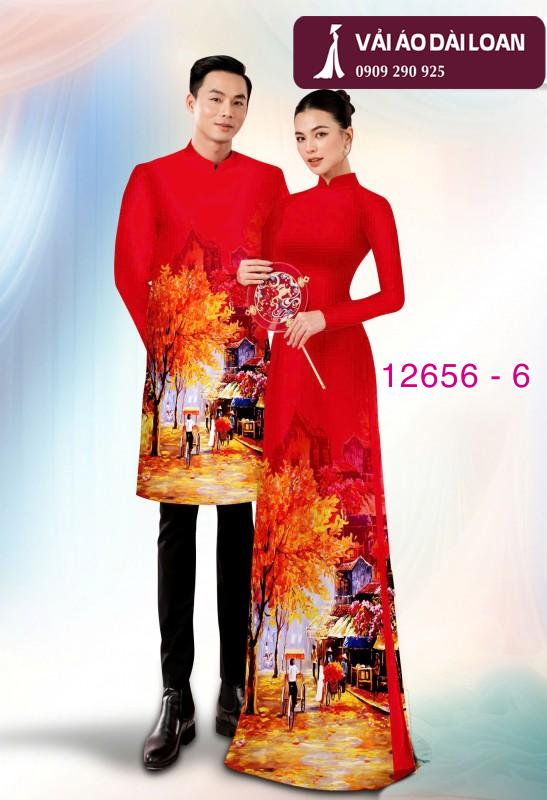 Vải áo dài cặp đôi - họa tiết phong cảnh Vải áo dài cặp đôi - họa tiết phong cảnh