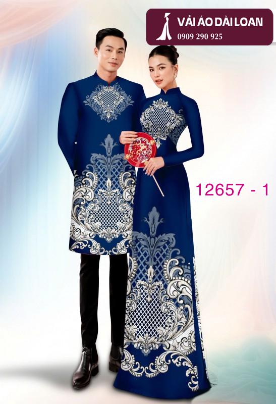 Vải áo dài cặp đôi - họa tiết hoa văn