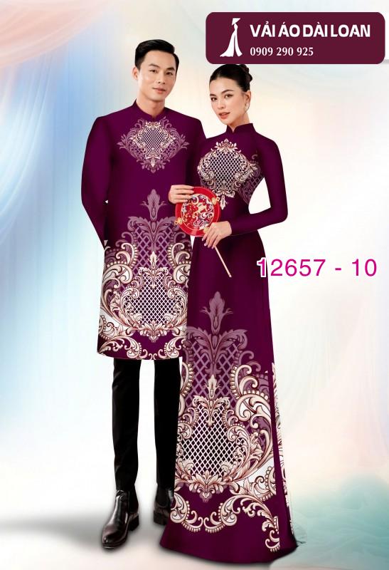 Vải áo dài cặp đôi - họa tiết hoa văn