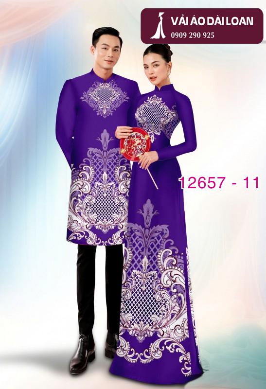 Vải áo dài cặp đôi - họa tiết hoa văn