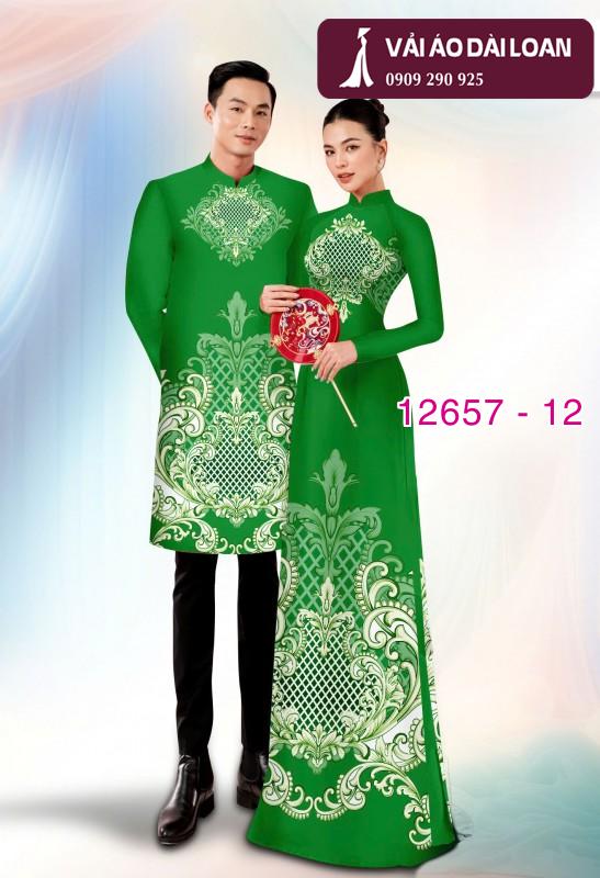 Vải áo dài cặp đôi - họa tiết hoa văn