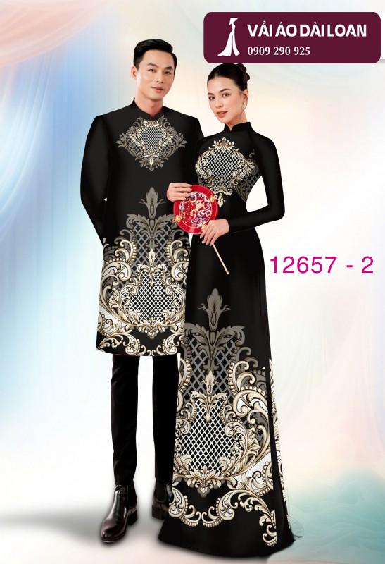 Vải áo dài cặp đôi - họa tiết hoa văn