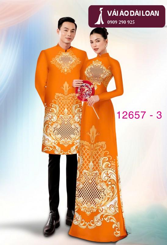 Vải áo dài cặp đôi - họa tiết hoa văn