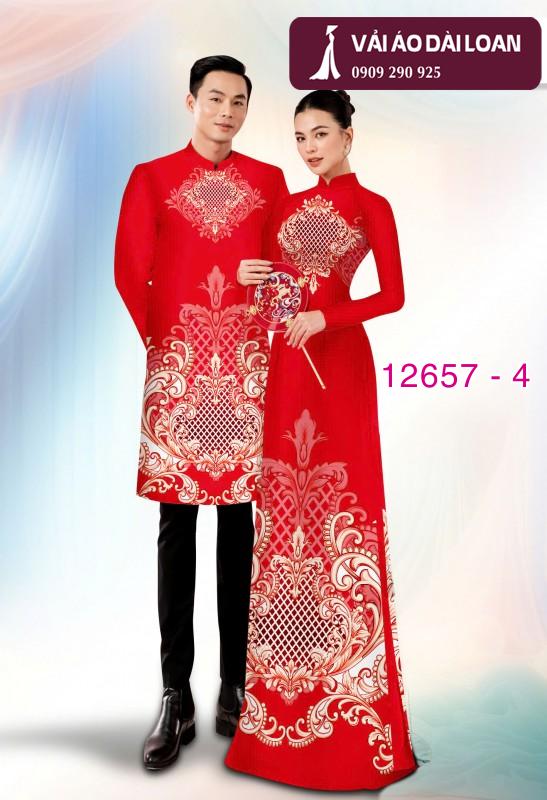 Vải áo dài cặp đôi - họa tiết hoa văn