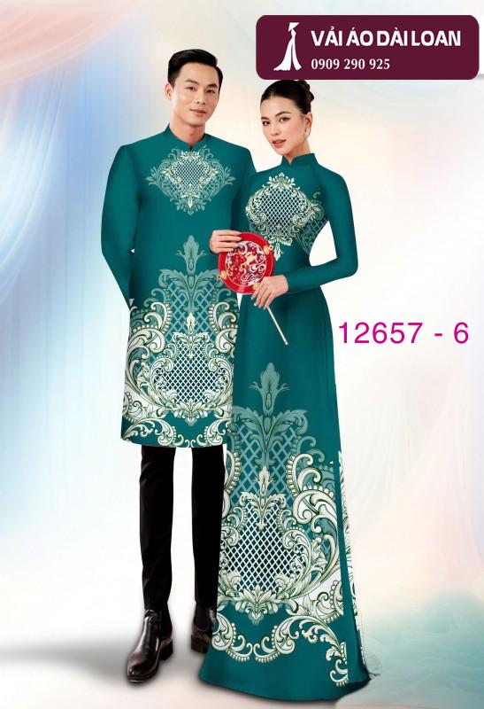 Vải áo dài cặp đôi - họa tiết hoa văn