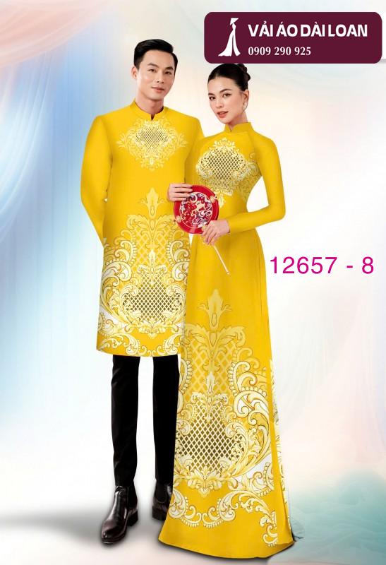 Vải áo dài cặp đôi - họa tiết hoa văn