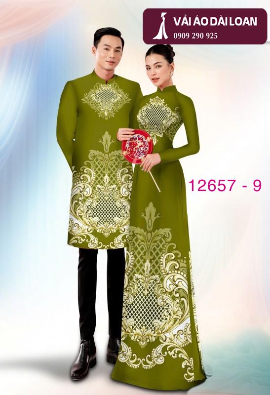 Vải áo dài cặp đôi - họa tiết hoa văn