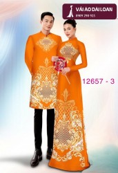 Vải áo dài cặp đôi - họa tiết hoa văn