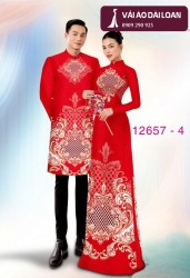 Vải áo dài cặp đôi - họa tiết hoa văn