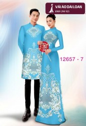 Vải áo dài cặp đôi - họa tiết hoa văn