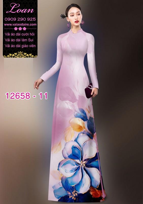 Vải áo dài hoa in 3D Vải áo dài hoa in 3D