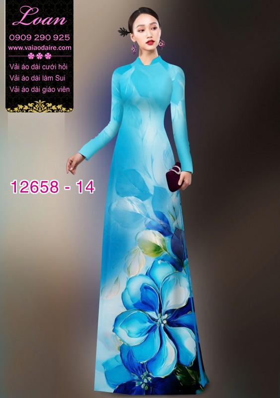 Vải áo dài hoa in 3D Vải áo dài hoa in 3D