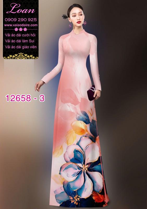 Vải áo dài hoa in 3D Vải áo dài hoa in 3D